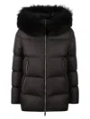 Moncler Laichefur Down Hooded Jacket With Removable Genuine Shearling Trim