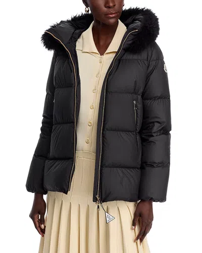 Moncler Laichefur Nylon Down Jacket In Black