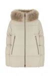 Moncler Beige Polyester Laichefur Down Jacket