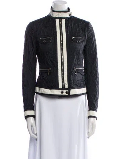 Pre-owned Moncler Lamartine Nylon Biker Jacket In Black