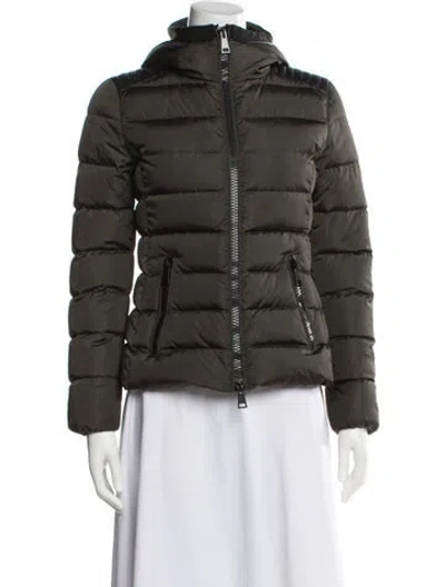 Pre-owned Moncler Lamb Leather Jacket In Grey