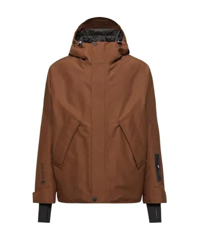 Moncler Lambir Hooded Gore-tex Ski Jacket In Brown
