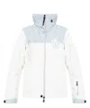 Moncler High Neck Zipped Jacket In White
