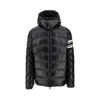 Moncler Men Landre Down Jacket With Contrasting Detail In Black