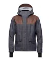 Moncler Denim Ski Jacket With Hood And Pockets In Multi