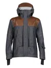 Moncler Denim Ski Jacket With Hood And Pockets In Gray