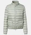 Moncler Lans Quilted Metallic Shell Down Jacket In Silver