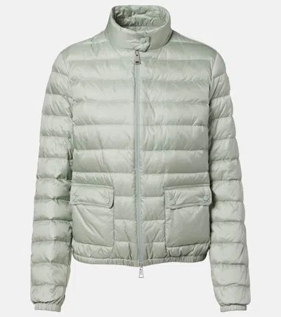 Moncler Lans Quilted Metallic Shell Down Jacket In Silver