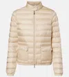 Moncler Women Lans Short Down Jacket L.beige In Brown
