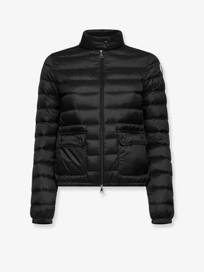 Moncler Lans Down Jacket With Pockets On The Front In Black