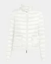 Moncler White Crop Down Jacket With Drawstring In White