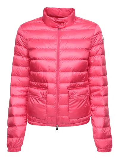 Moncler Lans Fuchsia Polyamide Down Jacket In Pink