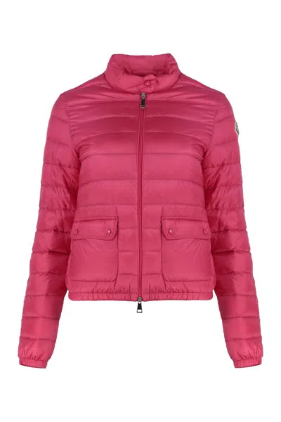 Moncler Lans Full Zip Down Jacket In Pink