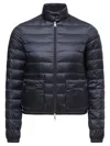 Moncler Slim Fit Long Season Coat For Women In Blue