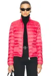 Moncler Lans Down Puffer Jacket In Pink