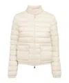 Moncler White Crop Down Jacket With Drawstring In Neutral