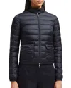 Moncler Lans Packable Short Down Jacket In Blue