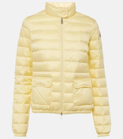 Moncler Quilted Down Jacket In Yellow