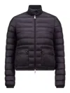 Moncler Lans Short Jacket High Collar Quilting In Blue