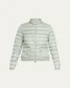 Moncler Lans Quilted Metallic Shell Down Jacket In Gray