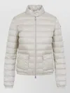 Moncler White Crop Down Jacket With Drawstring In White