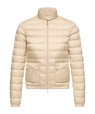 Moncler Lans Zip-up Short Padded Jacket In Neutral