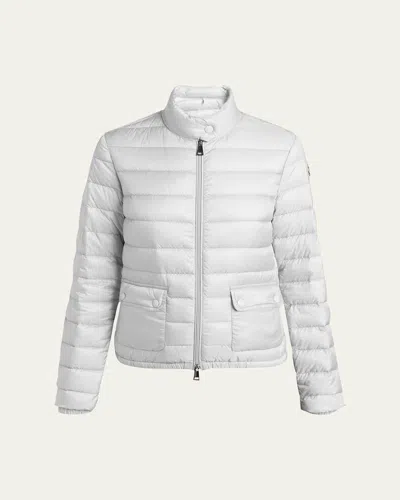 Moncler Lans Short Down Jacket In Silk White