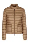 Moncler Lans Techno Fabric Down Jacket In Brown