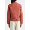 Moncler Lanset Houndstooth-pattern Zip-up Jacket In Orange