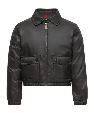 Moncler Kids' Lanset Down Shirt Jacket In Black