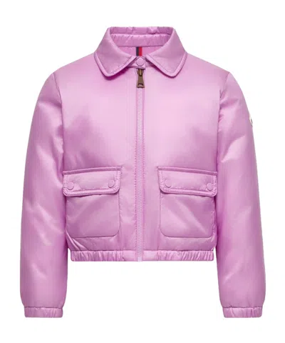 Moncler Kids' Lanset Down Shirt Jacket In Purple