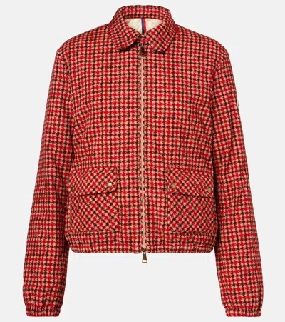 Moncler Lanset Packable Short Down Shirt Jacket In Red