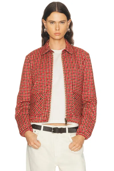 Moncler Lanset Packable Short Down Shirt Jacket In Red