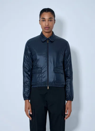 Moncler Lanset Packable Short Down Shirt Jacket In Blue