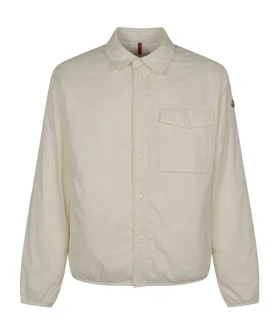 Moncler Lapel Long-sleeved Down Jacket In White