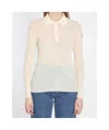 Moncler Ribbed Cotton Long-sleeve Polo Shirt In White