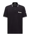 Moncler Lapel Short Sleeve Polo Shirt In Black