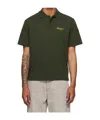 Moncler Mens Script Logo-embroidery Short-sleeve Cotton-jersey Polo Shirt Dark Green In Green