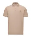Moncler Polo En Piqué De Coton À Empiècement Logo In Brown