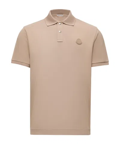 MONCLER LOGO PATCH COTTON PIQUET POLO SHIRT