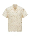 Moncler Crochet Cotton-blend Shirt In Cream