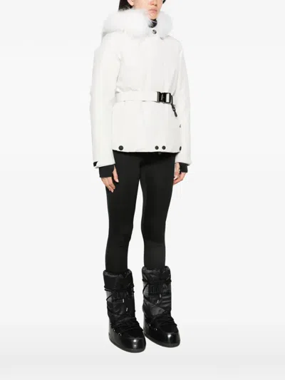 Moncler Laplance Belted Hood Jacket In White