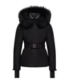 Moncler Laplance Gore-tex Shearling-trimmed Hooded Down Ski Jacket In Black