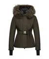 Moncler Laplance Gore-tex Shearling-trimmed Hooded Down Ski Jacket In Brown