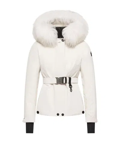 Moncler Laplance Gore-tex Shearling-trimmed Hooded Insulated Ski Jacket In White