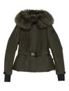 Moncler Laplance Gore-tex Shearling-trimmed Hooded Down Ski Jacket In Green