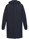Moncler Larezila Hood Long Parka Jacket In Blue
