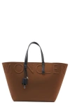 Moncler Very Large Rubberised Tote Bag In Brown