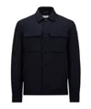 Moncler Jacket Wool Blend Chest Pockets In Blue