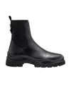 Moncler Hevea Leather Chelsea Ankle Booties In Black